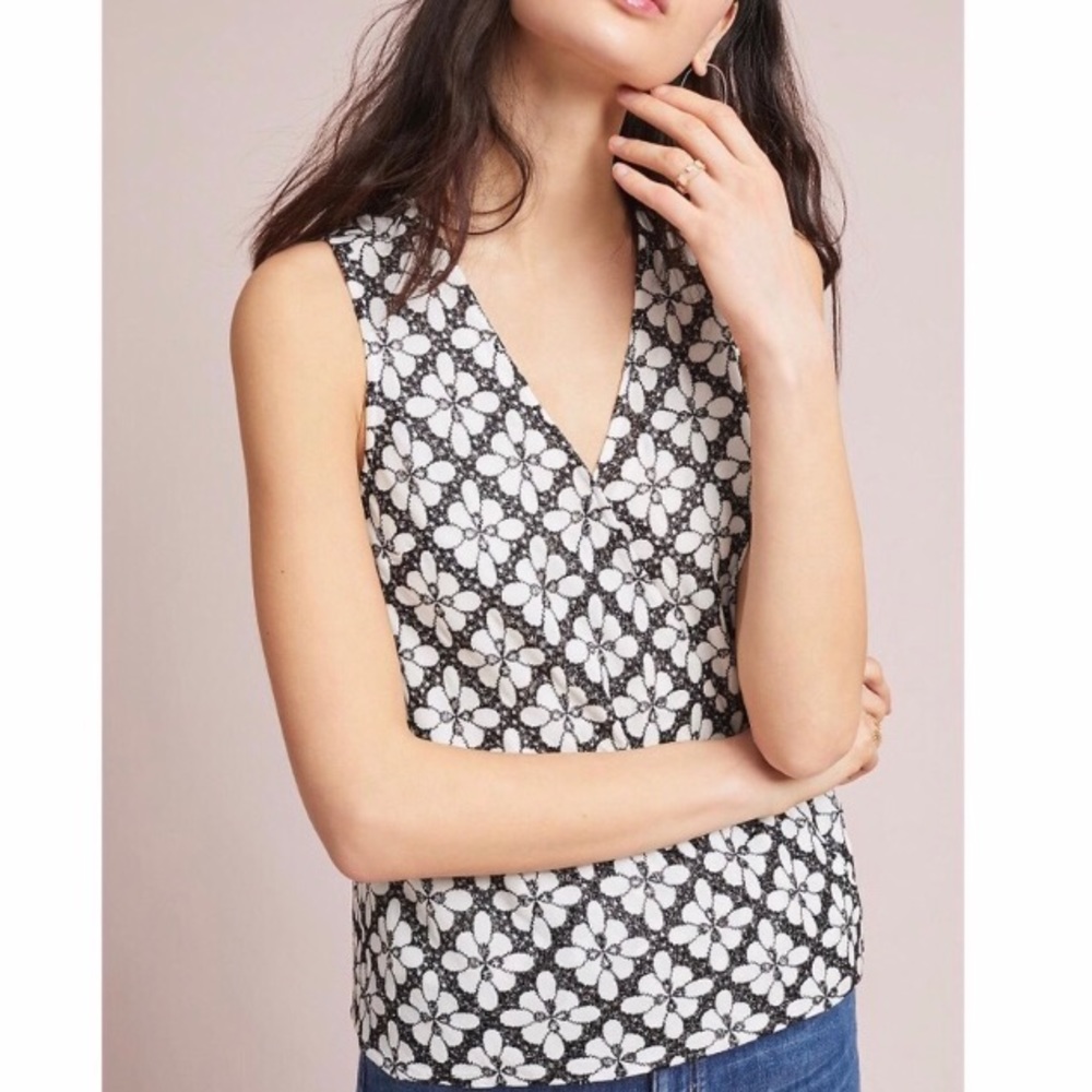 NWOT Anthropologie Maeve Black and White Lace Top